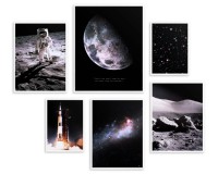 Zestaw plakatów Lot w kosmos - zdjęcia astronautów, gwiazd i księżyca (NASA) 91010 Naklejkomania - zdjecie 5 - miniatura