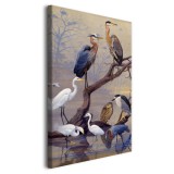 Żurawie - reprodukcja grafiki ptaków na rzece, Louis Agassiz Fuertes 92097 Naklejkomania - zdjecie 2 - miniatura