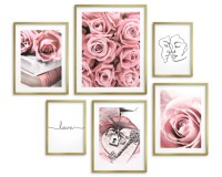 Zestaw plakatów Różana miłość - pastelowe kwiaty i minimalistyczne line-arty 91002 Naklejkomania - zdjecie 4 - miniatura