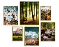 Zestaw plakatów Natura w pejzażach - las, woda, góry i zwierzęta 91032 Naklejkomania - zdjecie 3 - miniatura
