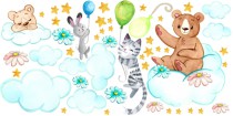 Naklejki dla dzieci - bajka, balony, misie, zwierzątka, chmurki 15046 Naklejkomania - zdjecie 2 - miniatura