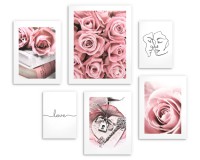 Zestaw plakatów Różana miłość - pastelowe kwiaty i minimalistyczne line-arty 91002 Naklejkomania - zdjecie 3 - miniatura
