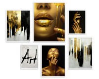 Zestaw plakatów Sztuka złota i czerni - ciało kobiety i malowane abstrakcje 91033 Naklejkomania - zdjecie 5 - miniatura