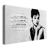 Obraz na ścianę do salonu Żeby mieć.. - życiowy cytat motywacyjny i portret Audrey Hepburn 92107 Naklejkomania - zdjecie 2 - miniatura
