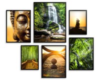 Zestaw plakatów Zen - zielona natura, budda, wodospad, spokój i równowaga 91021 Naklejkomania - zdjecie 1 - miniatura