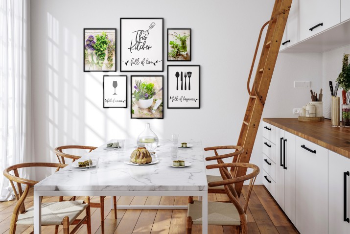 Zestaw plakatów This Kitchen - zioła, kwiaty i dekoracyjne napisy do kuchni 91026 - zdjęcie 2