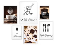 Zestaw plakatów This Kitchen - kawa i dekoracyjne napisy do kuchni 91025 Naklejkomania - zdjecie 4 - miniatura