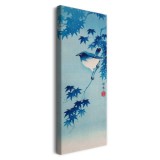 Rudzik na gałęzi klonu - reprodukcja japońskiej grafiki ptaka na drzewie, Ohara Koson  92103 Naklejkomania - zdjecie 3 - miniatura