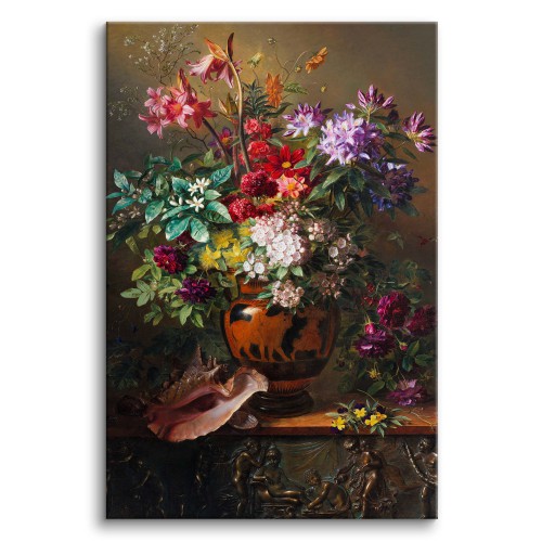 Alegoria wiosny - reprodukcja martwej natury z kwiatami w greckim wazonie, Georgius van Os 92095 Naklejkomania - zdjecie 1