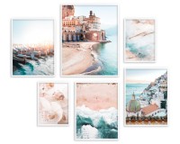 Zestaw plakatów Włoskie widoki - plaża, morze, miasto, gondole, kwiaty 91007 Naklejkomania - zdjecie 5 - miniatura