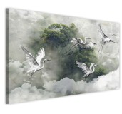 WYPRZEDAŻ 100x150 Obraz do sypialni, salonu, drzewo ptaki w chmurach 32221 Naklejkomania - zdjecie 1 - miniatura