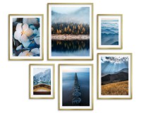 Zestaw plakatów Błękitne pejzaże natury - kwiaty, góry, morze i las 91008 Naklejkomania - zdjecie 3 - miniatura