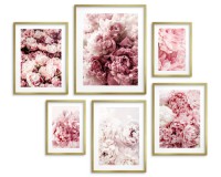 Zestaw plakatów Bladoróżowe kwiaty - bukiety delikatnych pięknych piwonii 91022 Naklejkomania - zdjecie 5 - miniatura