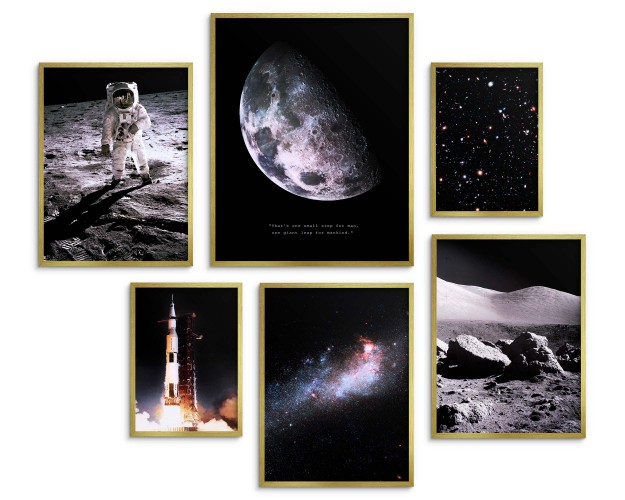 Zestaw plakatów Lot w kosmos - zdjęcia astronautów, gwiazd i księżyca (NASA) 91010 - zdjęcie 3