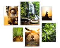 Zestaw plakatów Zen - zielona natura, budda, wodospad, spokój i równowaga 91021 Naklejkomania - zdjecie 3 - miniatura