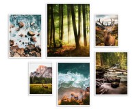 Zestaw plakatów Natura w pejzażach - las, woda, góry i zwierzęta 91032 Naklejkomania - zdjecie 5 - miniatura