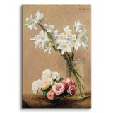 Obraz Róże i lilie - reprodukcja malarstwa Henriego Fantin–Latoura 92096 Naklejkomania - zdjecie 1 - miniatura