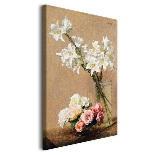 Obraz Róże i lilie - reprodukcja malarstwa Henriego Fantin–Latoura 92096 - zdjęcie 2