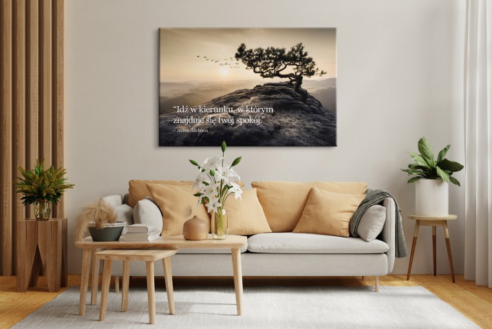 Spokój - inspirujący cytat Stevena Aitchisona z górskim pejzażem 92108 - zdjęcie 2
