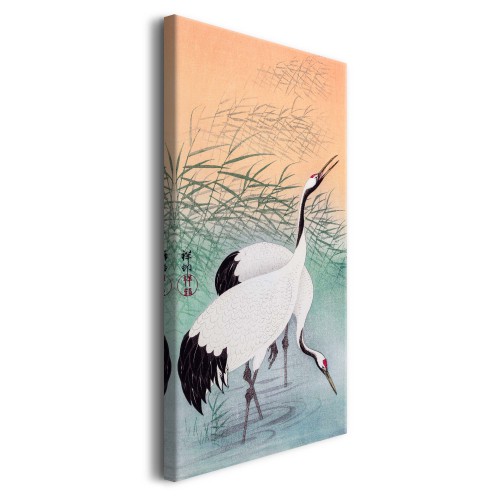 Dwa żurawie - reprodukcja japońskiej grafiki ptaków, Ohara Koson 92101 - zdjęcie 2