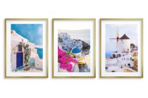 Zestaw trzech plakatów ozdobnych na ścianę postery Santorini w wakacyjnych kadrach 23152 Naklejkomania - zdjecie 5 - miniatura