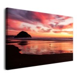 Obraz do salonu Czerwone niebo - pejzaż z zachodem słońca nad morzem i plażą 92117 Naklejkomania - zdjecie 2 - miniatura