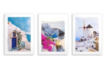 Zestaw trzech plakatów ozdobnych na ścianę postery Santorini w wakacyjnych kadrach 23152 Naklejkomania - zdjecie 4 - miniatura