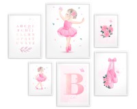 Plakaty do pokoju dziecka- Baletnica w pastelowych różach, KD071 Naklejkomania - zdjecie 3 - miniatura