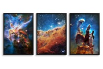 Zestaw trzech plakatów ozdobnych na ścianę Kosmos - zdjęcia mgławic i gwiazd od NASA 91034 Naklejkomania - zdjecie 1 - miniatura