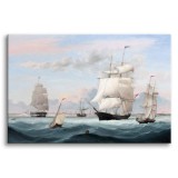 Port Nowy York - reprodukcja malunku statków na morzu, Fitz Henry Lane 92142 Naklejkomania - zdjecie 1 - miniatura