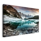 Obraz na ścianę Piękny pejzaż górskich lasów i jeziora zimą 92166 Naklejkomania - zdjecie 3 - miniatura
