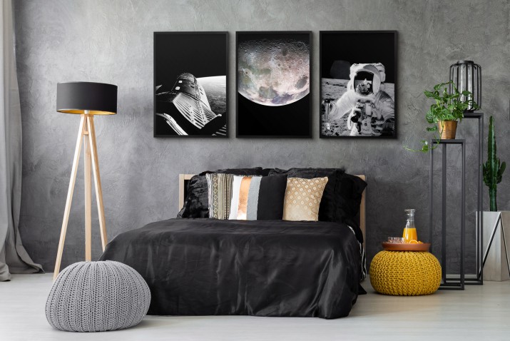 Zestaw trzech plakatów ozdobnych na ścianę Księżyc, astronauta i rakieta w kosmosie (NASA) 91035 - zdjęcie 5