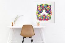 Obraz młodzieżowy Kolorowy kot - barwne zwierzę w abstrakcyjnym stylu 92110 Naklejkomania - zdjecie 3 - miniatura