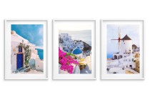 Zestaw trzech plakatów ozdobnych na ścianę postery Santorini w wakacyjnych kadrach 23152 Naklejkomania - zdjecie 3 - miniatura