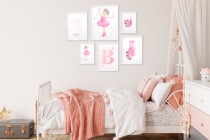 Plakaty do pokoju dziecka- Baletnica w pastelowych różach, KD071 Naklejkomania - zdjecie 2 - miniatura
