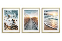 Zestaw trzech plakatów ozdobnych na ścianę Letnie pejzaże - morze, plaża, słońce i molo 91038 Naklejkomania - zdjecie 4 - miniatura