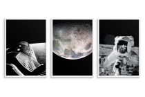 Zestaw trzech plakatów ozdobnych na ścianę Księżyc, astronauta i rakieta w kosmosie (NASA) 91035 Naklejkomania - zdjecie 3 - miniatura