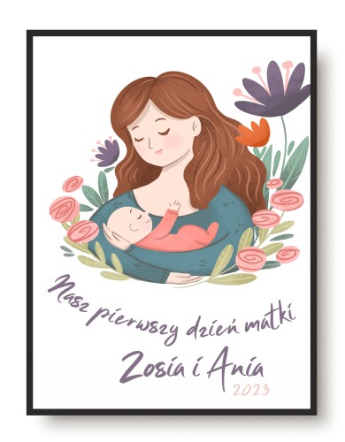 Plakat w ramie na Dzień Mamy pierwszy dzień mamy 61629 - zdjęcie 2