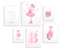 Plakaty do pokoju dziecka- Baletnica w pastelowych różach, KD071 Naklejkomania - zdjecie 5 - miniatura