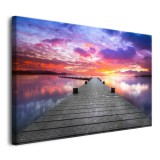 Obraz na ścianę Drewniane molo - piękne niebo i zachód słońca nad jeziorem 92139 Naklejkomania - zdjecie 2 - miniatura
