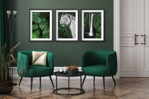 Zestaw trzech plakatów ozdobnych na ścianę postery Egzotyczna natura w odcieniach zieleni 23151 Naklejkomania - zdjecie 2 - miniatura