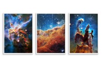 Zestaw trzech plakatów ozdobnych na ścianę Kosmos - zdjęcia mgławic i gwiazd od NASA 91034 Naklejkomania - zdjecie 2 - miniatura