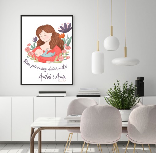 Plakat w ramie na Dzień Mamy pierwszy dzień mamy 61629 - zdjęcie 3