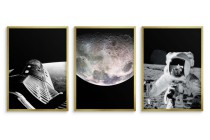 Zestaw trzech plakatów ozdobnych na ścianę Księżyc, astronauta i rakieta w kosmosie (NASA) 91035 Naklejkomania - zdjecie 4 - miniatura