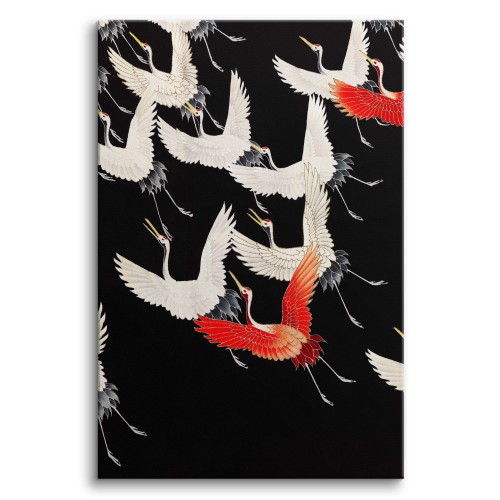 Lecące żurawie - reprodukcja japońskiej sztuki anonimowego artysty 92141 Naklejkomania - zdjecie 1