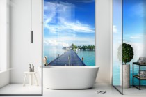 Panel szklany do łazienki rajska wyspa 23087 Naklejkomania - zdjecie 1 - miniatura