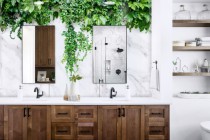Panel szklany do łazienki Bluszcz - zielone liście, wiszące rośliny, winorośl, pnącza 93035 Naklejkomania - zdjecie 1 - miniatura