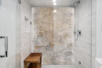 Panel szklany dekoracyjny do łazienki struktura betonu 42046 Naklejkomania - zdjecie 1 - miniatura