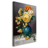 Obraz na ścianę Żółte róże „Marechal Niel” w wazonie (reprodukcja) 92161 Naklejkomania - zdjecie 2 - miniatura
