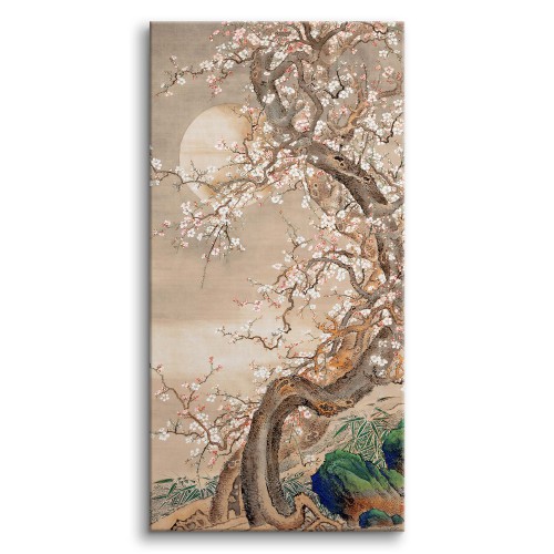 Obraz na ściąnę Japońska śliwka kwitnąca w świetle księżyca - reprodukcja, Sō Shizana 92162